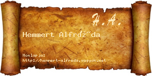 Hemmert Alfréda névjegykártya